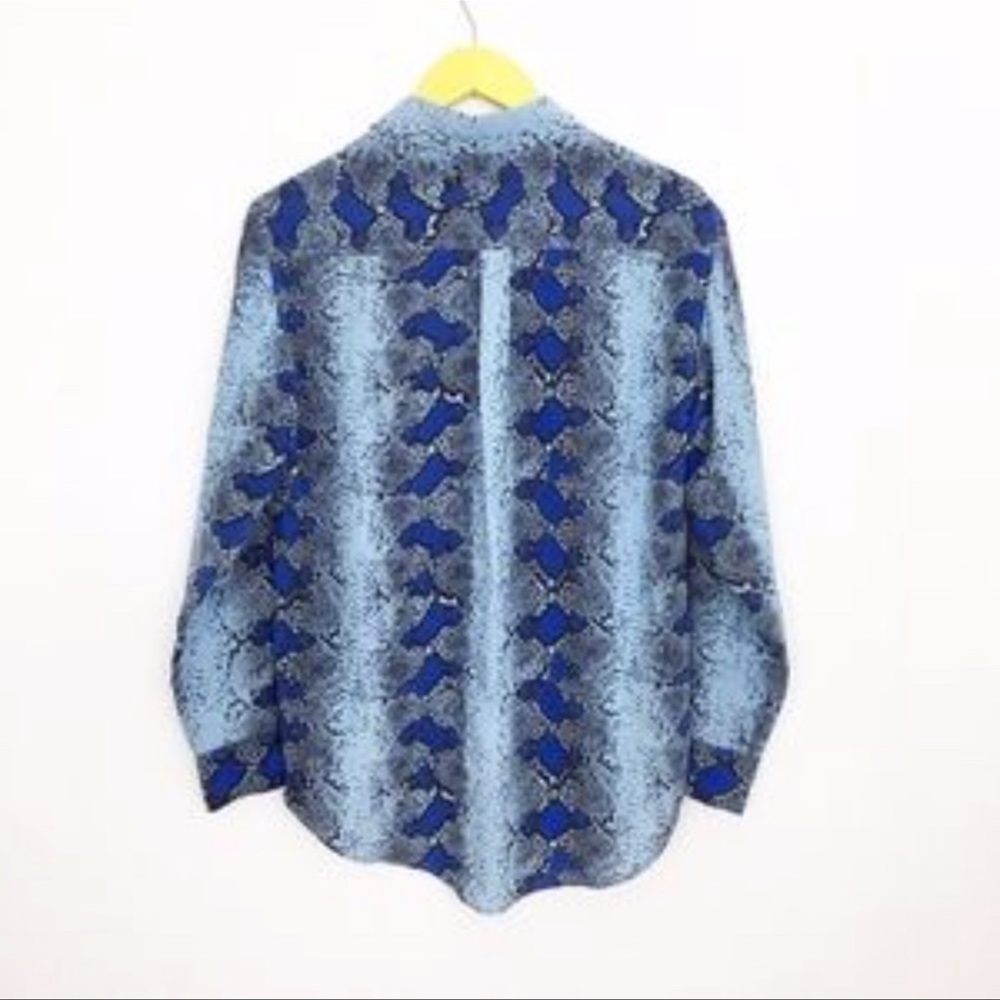 Equipment Blouse, Blue Python Snakeskin Print - image 7